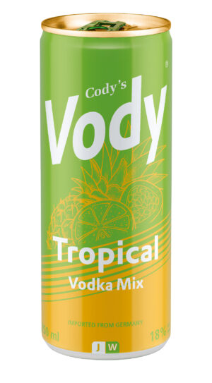 Cody's Vody – Trópusi Vodka Mix 18% 250 ml